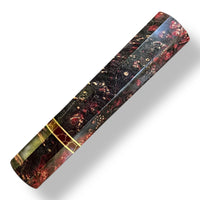 Japanese Knife handle (wa handle) for 240-260 mm : Double dyed box elder burl red/black