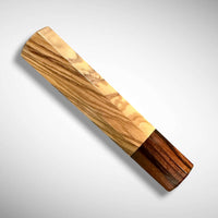 Custom Japanese Knife handle (wa handle) for 165-210 mm: Olive and desert ironwood