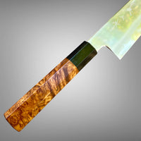 Custom Tetsujin Ginsan 3 Gyuto 210mm - Amboyna burl and buffalo horn