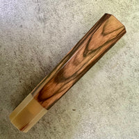 Custom Japanese Knife handle (wa handle) for 240mm - Mun ebony and blonde horn
