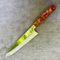 Custom Tadokoro Nakagawa Mirror Polish Ginsan 3 Gyuto 260 (250 edge) - Amboyna burl