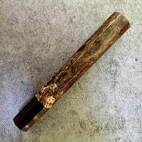 Custom Japanese Knife handle (wa handle) for 240mm - Spalted Oak Burl and horn