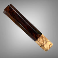 Custom Japanese Knife handle (wa handle) for 165-210 mm: Desert ironwood and Japanese elm burl