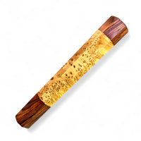 Custom Japanese Knife handle (wa handle) for 165-210 mm: Canadian yellow cedar burl and cocobolo