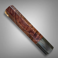 Japanese Knife handle (wa handle) for 240 mm : Cocobolo burl and horn