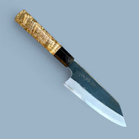 Custom Tadokoro Nakagawa White 2 Tall Ko-Bunka 150 mm Kurouchi Finish - Oregon Myrtle and horn