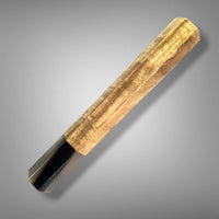 Custom Japanese Knife handle (wa handle) for 165-210 mm: Curly blonde mahogany and striped horn