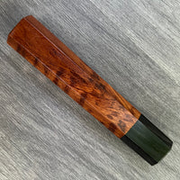 Custom Japanese Knife handle (wa handle) for 240mm - Snakewood (slight figure) and buffalo horn