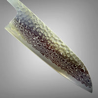 Tsunehisa Ginsan 3 Hanmered Damascus Santoku - Blade Only