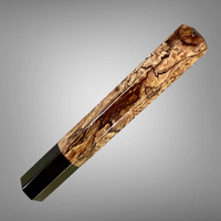Custom Japanese Knife handle (wa handle) for 165-210 mm: Oak burl and buffalo horn