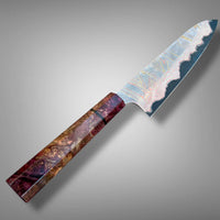 Custom Hatsukokoro Nigara Dark Irodori B2 rainbow Gyuto 240mm : Double dyed maple burl