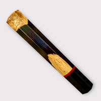 Custom Japanese Knife handle (wa handle) for 165-210 mm : African Blackwood and horn with vintage poker chip