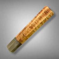 Custom Japanese Knife handle (wa handle) for 240-260mm : Curly blonde mahogany and blonde horn