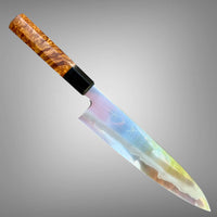 Custom Tetsujin Ginsan 3 Gyuto 210mm - Amboyna burl and buffalo horn