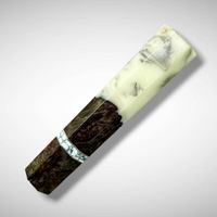 Custom Japanese Knife handle (wa handle) for 165-210 : Black dyed maple burl hybrid