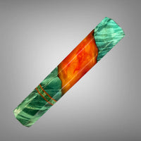 Custom Japanese Knife handle (wa handle) for 165-210 : Box elder burl hybrid - green dye, orange gold swirl