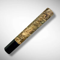 Custom Japanese Knife handle (wa handle) for 165-210 mm: Double dyed maple burl and buffalo horn
