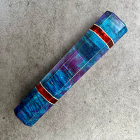 Custom Japanese Knife handle (wa handle) for 210 mm knife : Blue and purple dyed maple burl