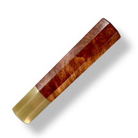 Custom Japanese Knife handle (wa handle) for 165-210 mm: Red mallee burl and blonde horn