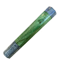 Custom Japanese Knife handle (wa handle) for 165-210mm : Dyed curly maple - Blue and green