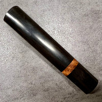 Custom Japanese Knife handle (wa handle) for 240mm : D-shaped African Blackwood and Thuya burl