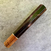 Custom Japanese Knife handle (wa handle) for 240mm : Royal ebony and Hawaiian Koa