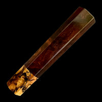 Custom Japanese Knife handle (wa handle) for 165-210mm : Dark Ironwood burl and spalted Tamarind