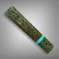 Japanese Knife handle (wa handle) for 240-260 mm : Black ash burl and turquoise