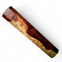 Japanese Knife handle (wa handle) for 240-260 mm : Two Tone Cocobolo burl and marbled horn