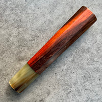 Hanoi Made Custom Japanese Knife handle (wa handle) for 240 : Siamese Rosewood and marbled horn