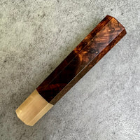 Japanese Knife handle (wa handle) for 210 mm - Dark desert ironwood burl and blonde