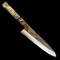 Custom Tadokoro Nakagawa Mirror Polish Ginsan 3 Gyuto 260 (250 edge) - Buckeye burl