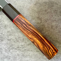Custom Tadokoro Nakagawa White 2 Gyuto 240 mm Kurouchi Finish - Cocobolo, African Blackwood and vintage poker chip