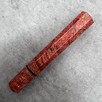 Custom Japanese Knife handle (wa handle) for 240mm - Red dyed black ash bu