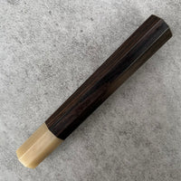Custom Japanese Knife handle (wa handle) for 240mm - African Blackwood and blonde horn