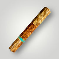 Custom Japanese Knife handle (wa handle) for 240-260 mm : Two tone Amboyna Burl and Turquoise