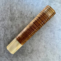 Custom Japanese Knife handle (wa handle) for 240mm - Chocolate Koa with tight curl and blonde horn