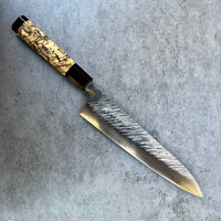 Custom Yu Kurosaki Fujin SG2 Hammered Gyuto 210 - Spalted hackberry