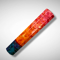 Custom Japanese Knife handle (wa handle) for 240-260 mm : Double dyed box elder burl and vintage poker chip