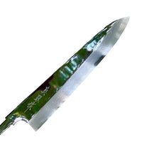 Custom Tadokoro Nakagawa Aogami B1 Damascus Gyuto 240 mm Mirror Finish - Thuya burl and marbled horn