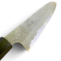 Custom Hatsukokoro Nigara Ryusui B2 Damascus Tsuchime Gyuto 240 mm - Honduran Rosewood Burl