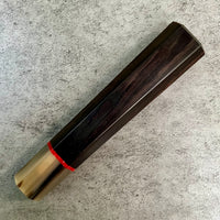 Custom Japanese Knife handle (wa handle) for 240mm : African Blackwood, Marbled horn and vintage poker chip