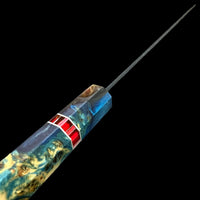 Custom Tsunehisa AS Hammered Kurouchi Gyuto 240mm - Canadian Yellow Cedar Burl