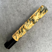 Custom Japanese Knife handle (wa handle) for 240mm - Yellow cedar burl and horn