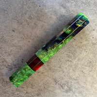Custom Japanese Knife handle (wa handle) for 165-225 mm : Green hybrid bu