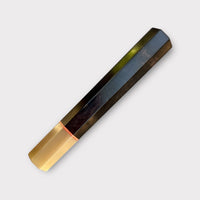 Custom Japanese Knife handle (wa handle) for 165-210mm: African Blackwood and striped horn, CITES certified