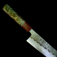 Custom Tsunehisa Ginsan 3 Nashiji Gyuto 210mm - Dyed Mango and Brazilian ebony