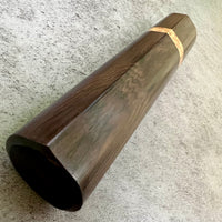 Custom Japanese Knife handle (wa handle) for 240-270 mm : D-shaped African Blackwood and black ash burl