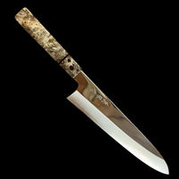 Custom Tadokoro Nakagawa Mirror Polish Ginsan 3 Gyuto 260 (250 edge) - Buckeye burl