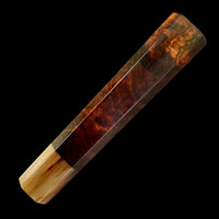 Custom Japanese Knife handle (wa handle) for 240mm - Dark desert ironwood burl and marbled horn